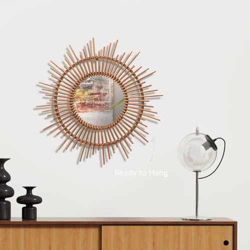 Bayou Breeze Preas Sunburst Rattan Wall Mirror Wayfair